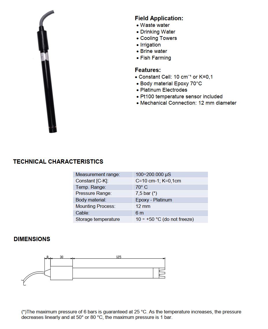 Vodivostní sonda CTK01 PT Create Flow